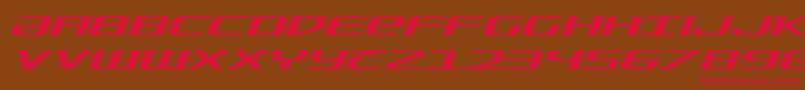 SdfExpandedItalic-Schriftart – Rote Schriften auf braunem Hintergrund