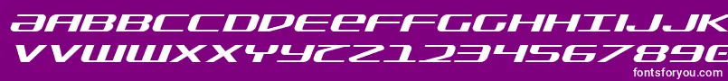 SdfExpandedItalic-Schriftart – Weiße Schriften auf violettem Hintergrund