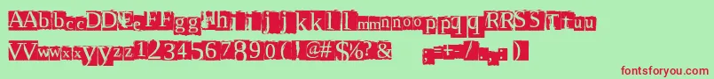 ScriptSerif-Schriftart – Rote Schriften auf grünem Hintergrund