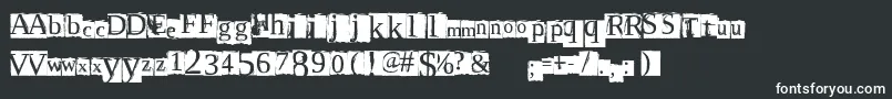 ScriptSerif-fontti – valkoiset fontit mustalla taustalla