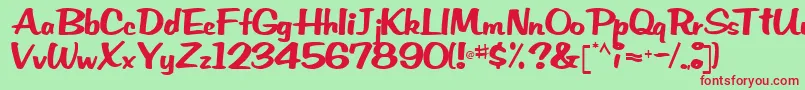 Empower42Regular Font – Red Fonts on Green Background