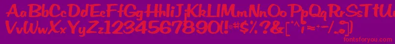 Empower42Regular Font – Red Fonts on Purple Background