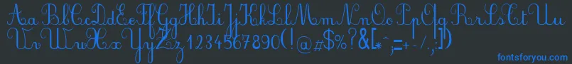 PlumScript Font – Blue Fonts on Black Background