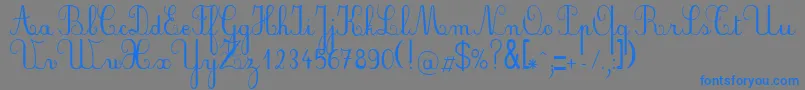 PlumScript-Schriftart – Blaue Schriften auf grauem Hintergrund