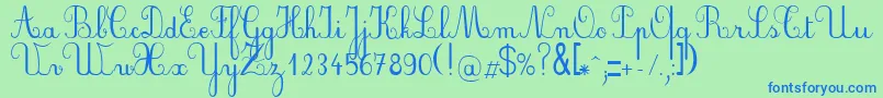 Police PlumScript – polices bleues sur fond vert