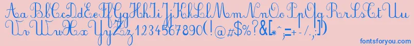 PlumScript Font – Blue Fonts on Pink Background