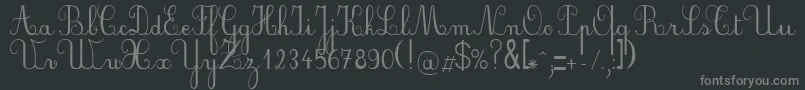PlumScript Font – Gray Fonts on Black Background