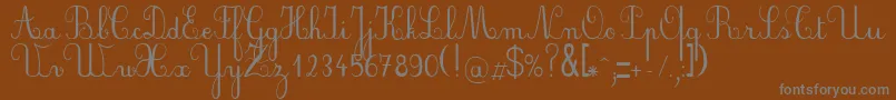 PlumScript Font – Gray Fonts on Brown Background