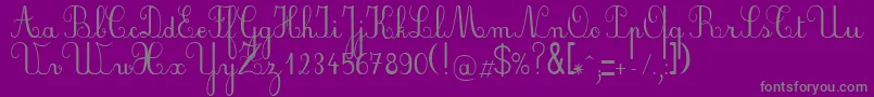 PlumScript-Schriftart – Graue Schriften auf violettem Hintergrund