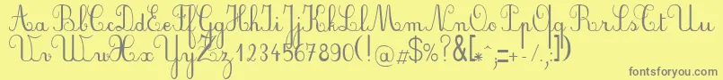 fuente PlumScript – Fuentes Grises Sobre Fondo Amarillo