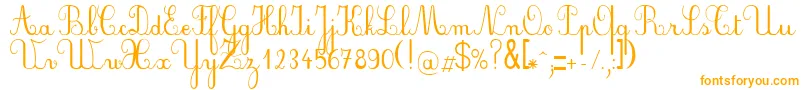 Czcionka PlumScript – pomarańczowe czcionki