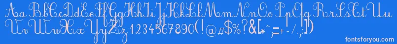 fuente PlumScript – Fuentes Rosadas Sobre Fondo Azul