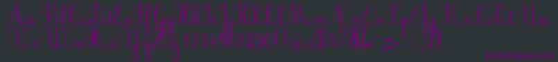 フォントPlumScript – 黒い背景に紫のフォント