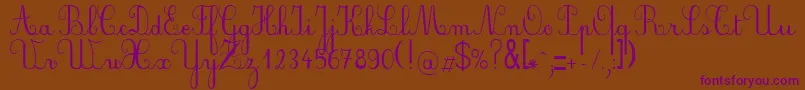 PlumScript Font – Purple Fonts on Brown Background