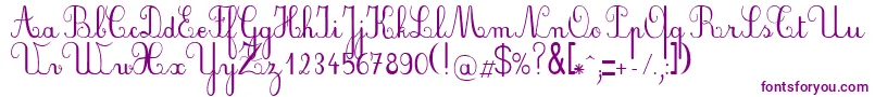 PlumScript-Schriftart – Violette Schriften auf weißem Hintergrund
