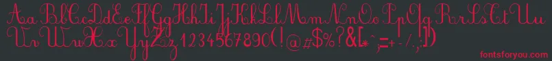 PlumScript Font – Red Fonts on Black Background