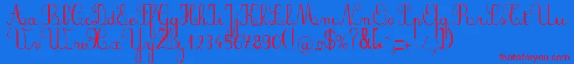 fuente PlumScript – Fuentes Rojas Sobre Fondo Azul