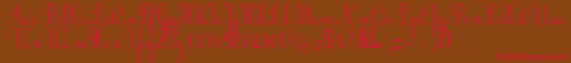 PlumScript Font – Red Fonts on Brown Background