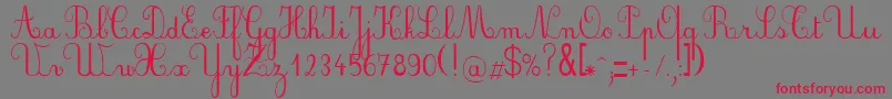 PlumScript Font – Red Fonts on Gray Background
