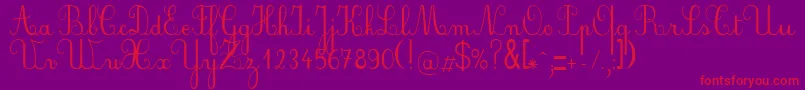 fuente PlumScript – Fuentes Rojas Sobre Fondo Morado