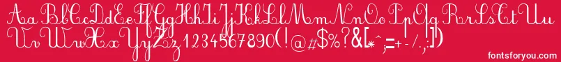 PlumScript Font – White Fonts on Red Background