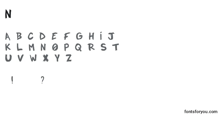 Schriftart Notadrope – Alphabet, Zahlen, spezielle Symbole
