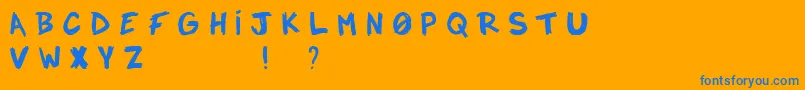 Notadrope-Schriftart – Blaue Schriften auf orangefarbenem Hintergrund