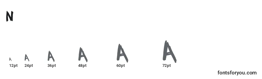 Размеры шрифта Notadrope