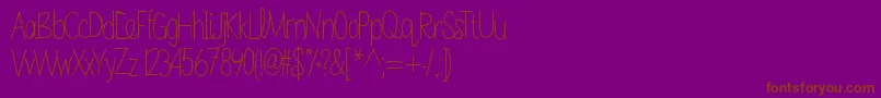 Sabrinahandfont-Schriftart – Braune Schriften auf violettem Hintergrund