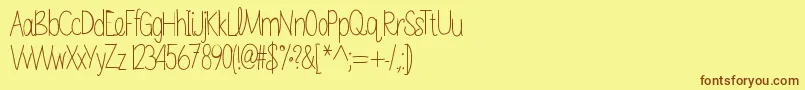Weitere Informationen zur Sabrinahandfont-Schriftart Sabrinahandfont-Schriftart – Braune Schriften auf gelbem Hintergrund
