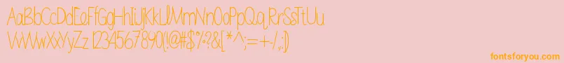 Sabrinahandfont Font – Orange Fonts on Pink Background