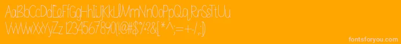 Sabrinahandfont-Schriftart – Rosa Schriften auf orangefarbenem Hintergrund