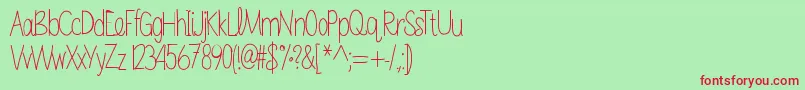 fuente Sabrinahandfont – Fuentes Rojas Sobre Fondo Verde