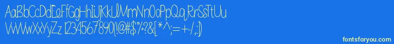 Sabrinahandfont Font – Yellow Fonts on Blue Background
