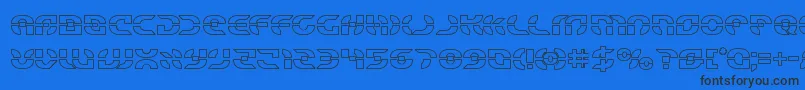 Starfighterout Font – Black Fonts on Blue Background