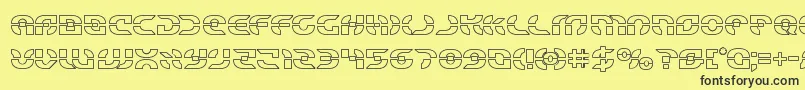 Starfighterout Font – Black Fonts on Yellow Background