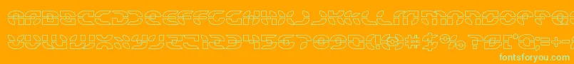 Starfighterout Font – Green Fonts on Orange Background