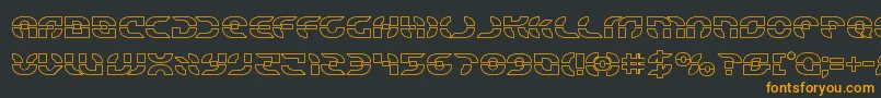 フォントStarfighterout – 黒い背景にオレンジの文字