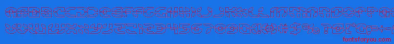 Starfighterout Font – Red Fonts on Blue Background