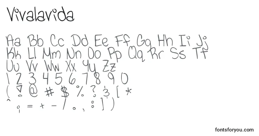 Vivalavidaフォント–アルファベット、数字、特殊文字