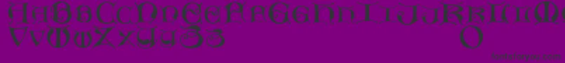 Шрифт Missaluncialemaster – чёрные шрифты на фиолетовом фоне