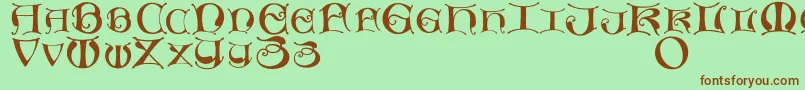 Missaluncialemaster-Schriftart – Braune Schriften auf grünem Hintergrund