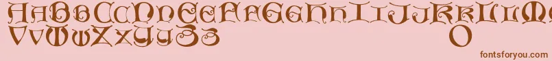 Missaluncialemaster-fontti – ruskeat fontit vaaleanpunaisella taustalla