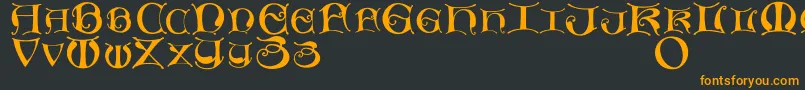 フォントMissaluncialemaster – 黒い背景にオレンジの文字