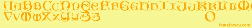 Шрифт Missaluncialemaster – оранжевые шрифты на жёлтом фоне