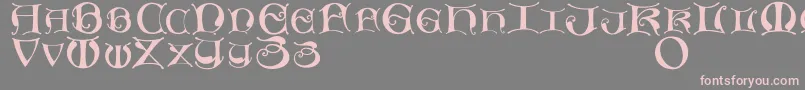 Fonte Missaluncialemaster – fontes rosa em um fundo cinza