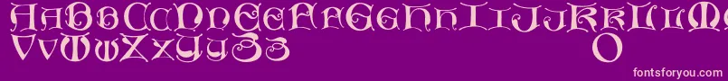 Missaluncialemaster-Schriftart – Rosa Schriften auf violettem Hintergrund