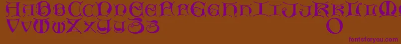 Missaluncialemaster-Schriftart – Violette Schriften auf braunem Hintergrund