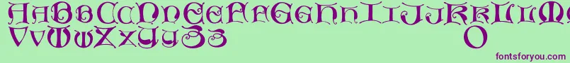 Missaluncialemaster Font – Purple Fonts on Green Background