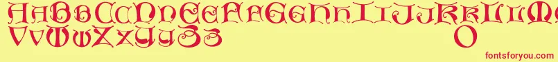 Missaluncialemaster Font – Red Fonts on Yellow Background